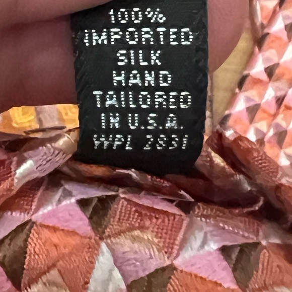 Ike Behar Orange and Pink Patterned Ties - Picture 9 of 9